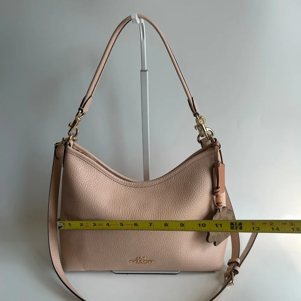 Coach Laurel Shoulder Bag Cream Tan Pebbled Leather Bag CBH81